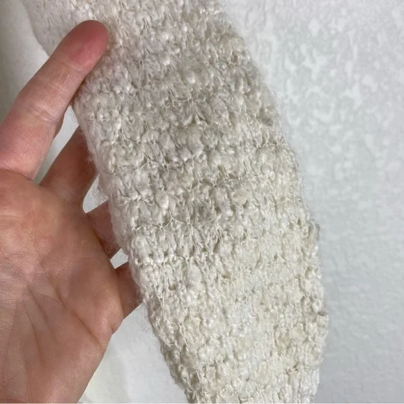 Free People Ivory Textured Wool Blend Knit Pullover Sweater - Picture 5 of 8